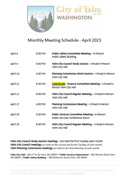april monthly meeting